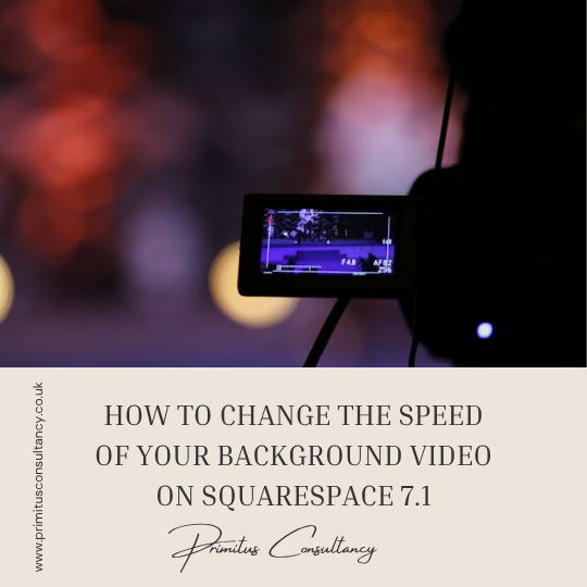 How to change the speed of your background video on Squarespace 7.1