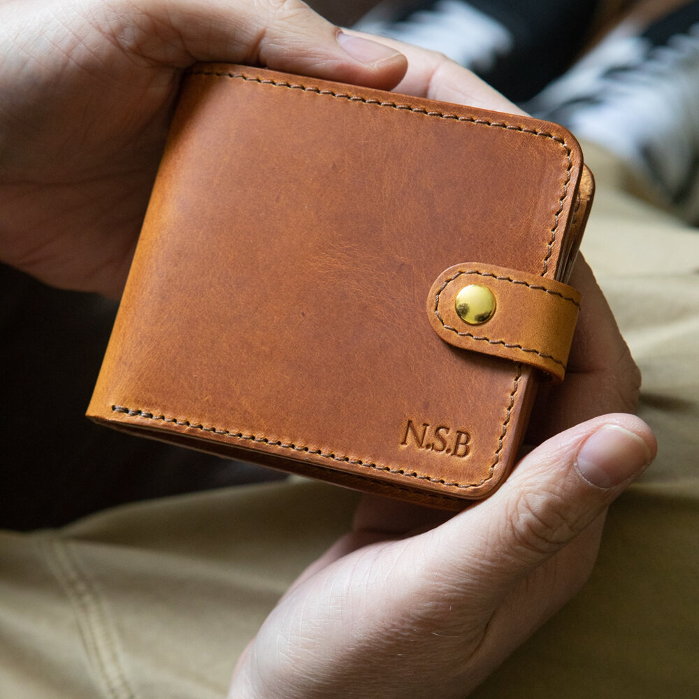 Men's Leather Wallet With Coin Pocket — Williams Handmade