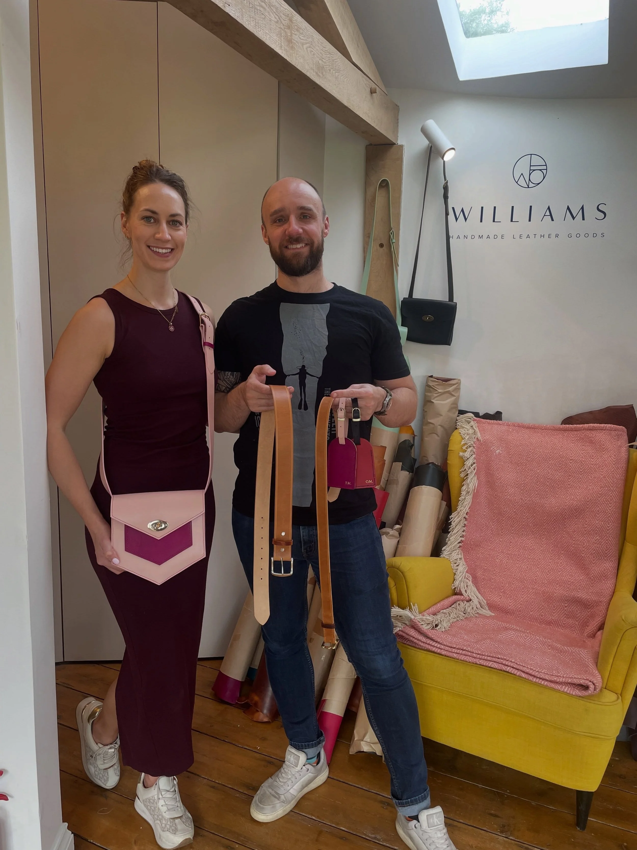 A birthday gift that became a bespoke bag, matching his and hers belts AND luggage labels! ✨

Yesterday I welcomed two lovely people into the workshop for a private leatherwork day, and they certainly made the most of it. Such a lovely collection to 