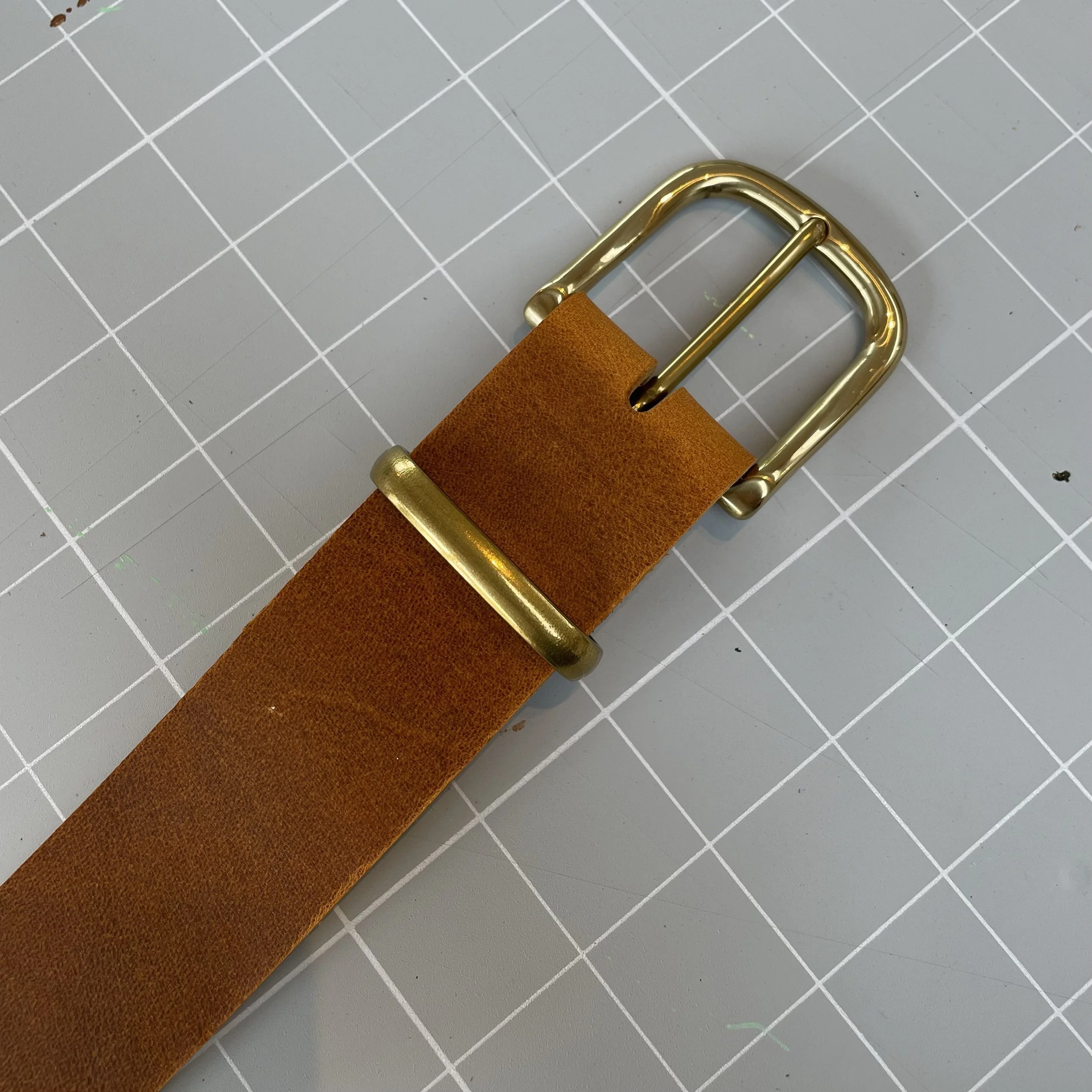 Belt Buckle with Leather strap and belt loop