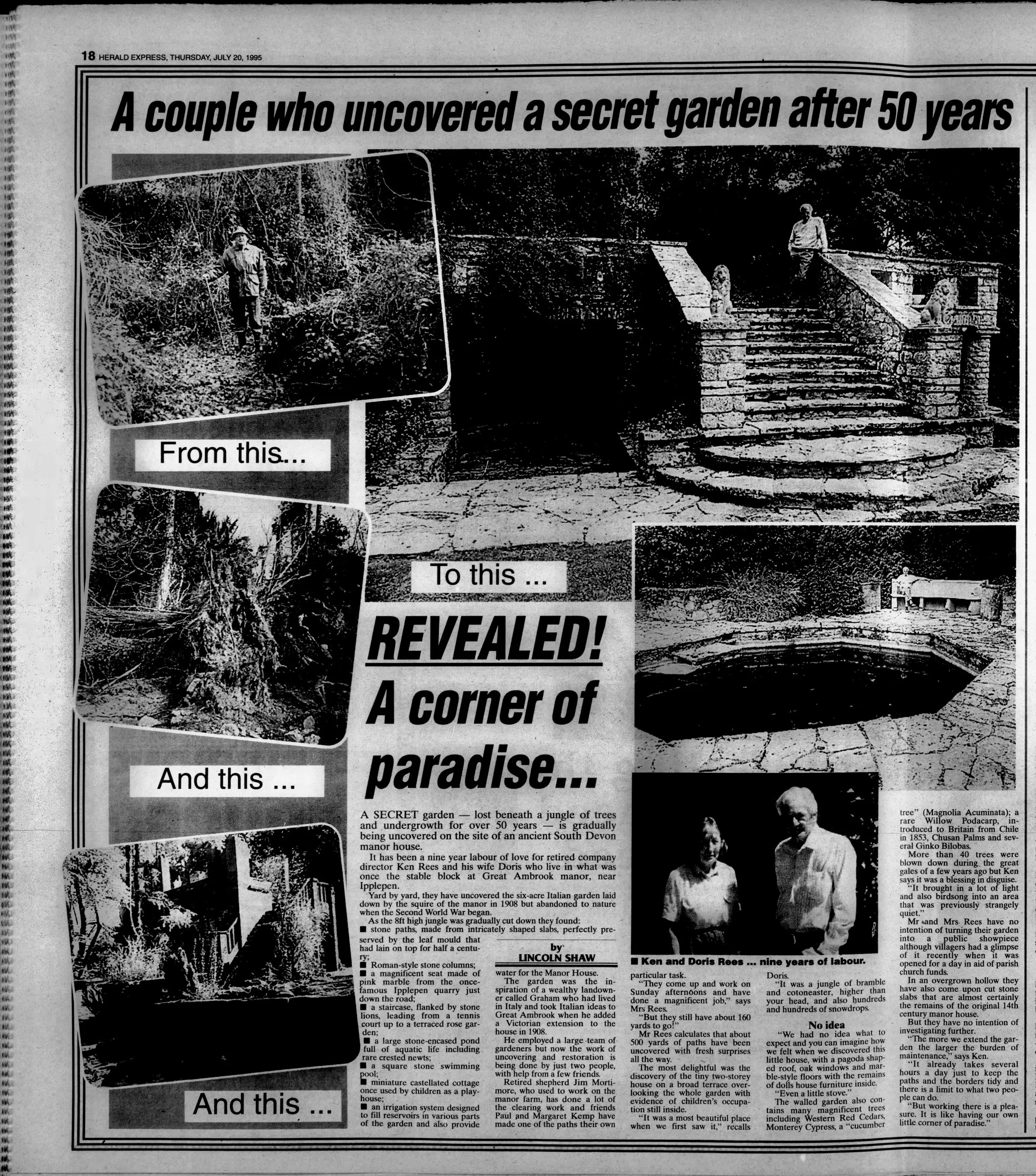 A secret garden uncovered - Ken and Doris Rees