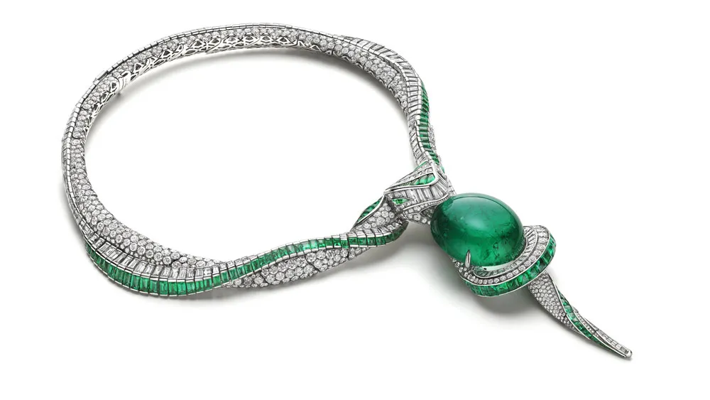 Bulgari's Serpenti Hypnotic Emerald Necklace