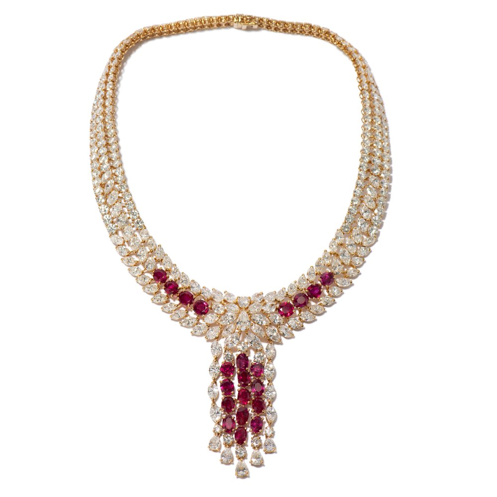 Vintage Cartier Burmese Rubies Necklace