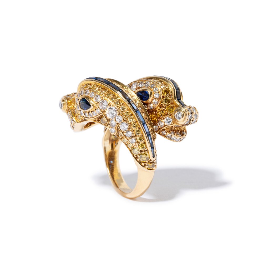 Cartier Double Headed Dolphin Ring