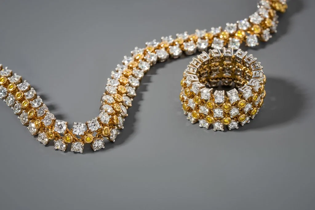 Vintage 18k yellow gold bracelet and matching ring set.