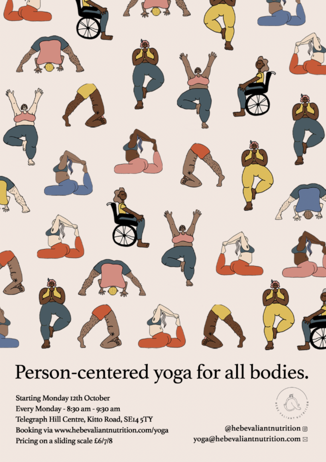 I created a pattern and visual identity for a local yoga instructor. We worked together to get across her passion for creating an inclusive space for everyone to enjoy in an intimidating and exclusive industry.