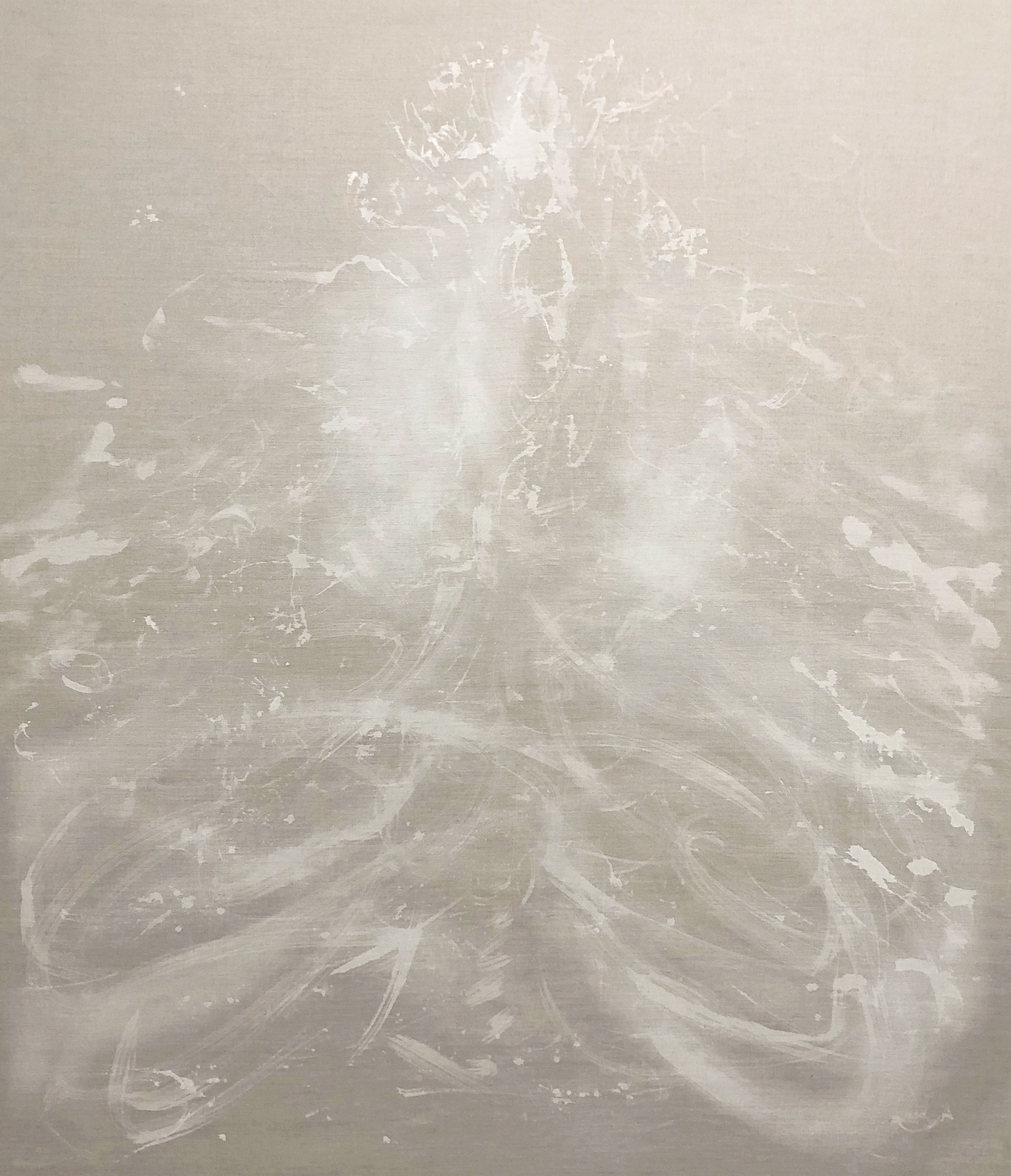 'Reciprocity', tempera on raw linen, 195 x 180cm