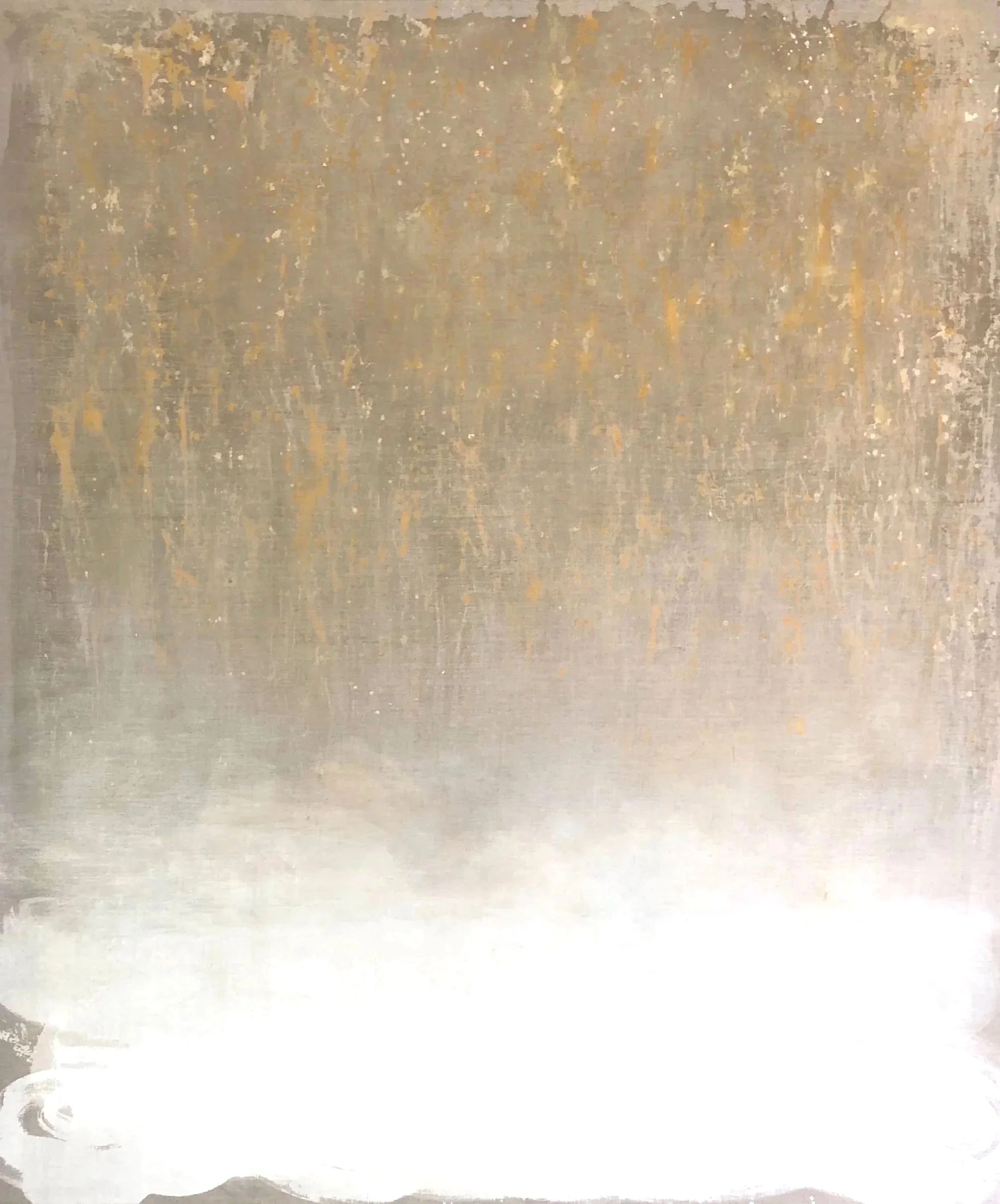 Sentience, tempera and oak gall ink on raw linen, 205 x 170cm