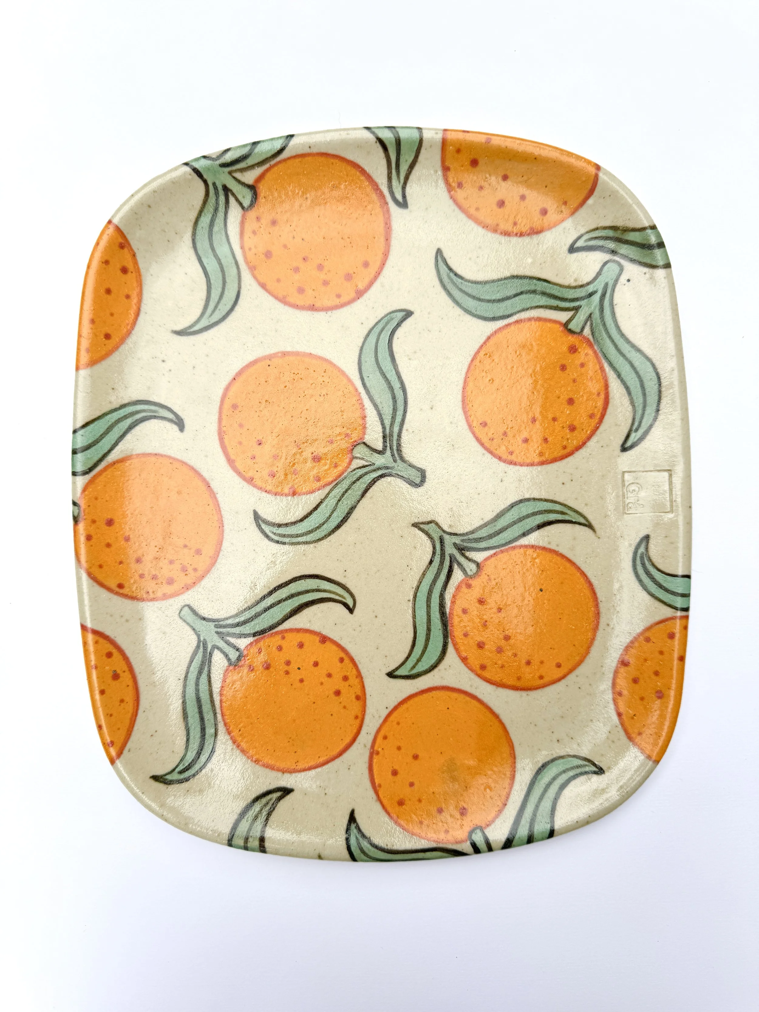 Square Orange Platter