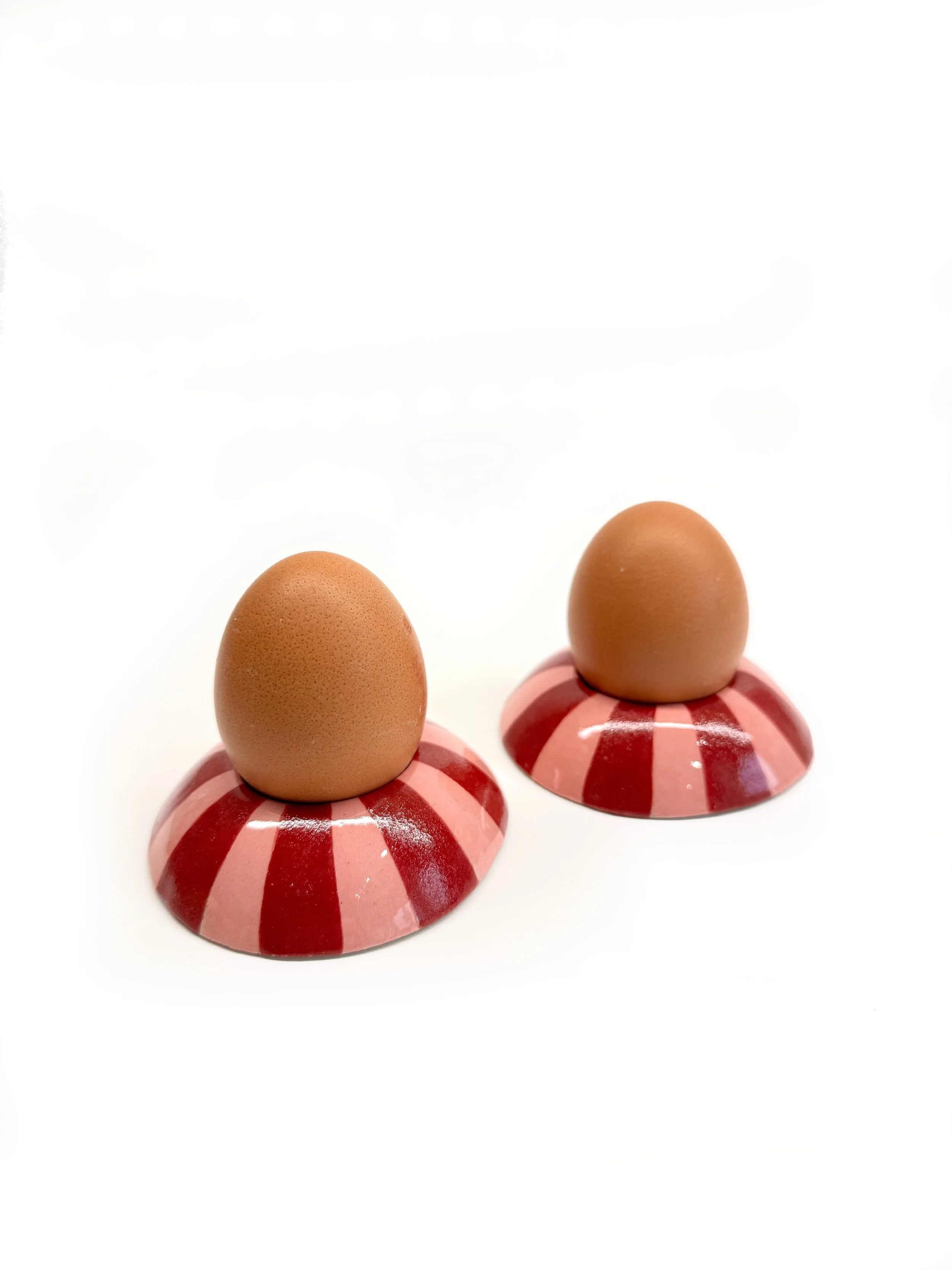 Pink & Red Stripe Egg Cups