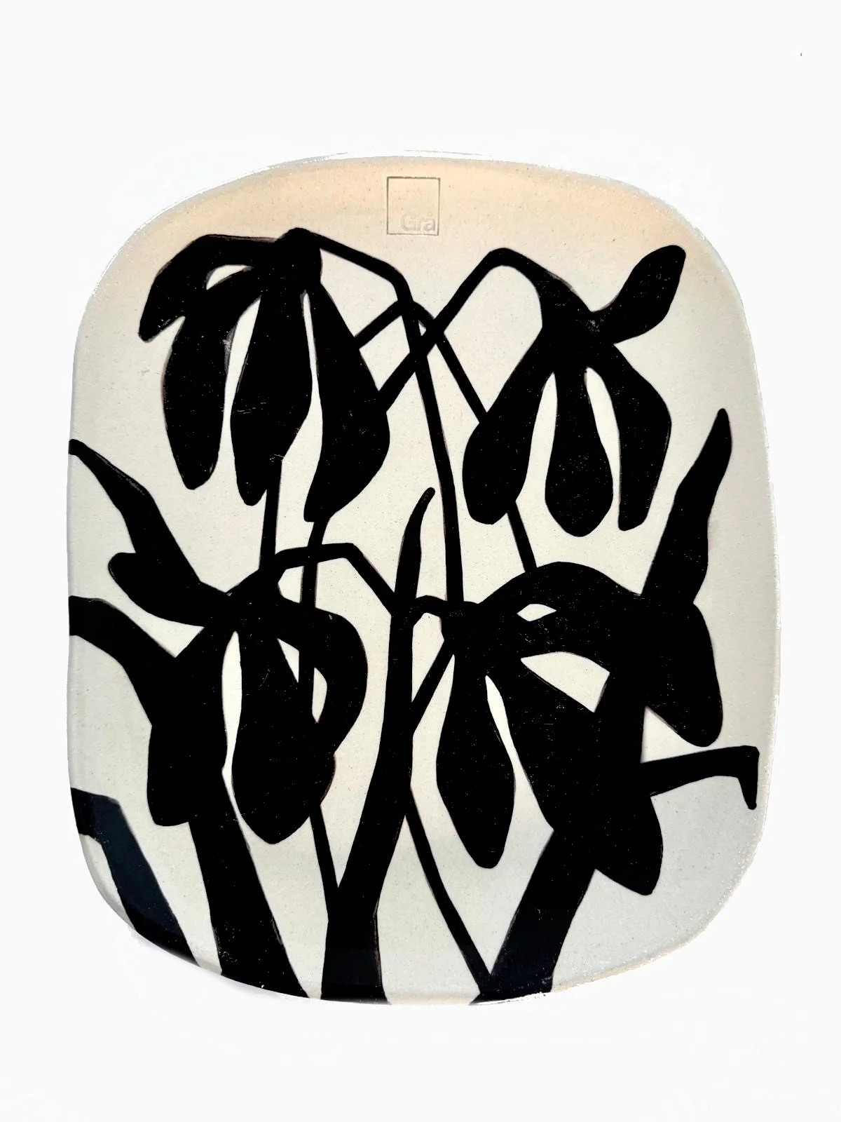 Large Square Platter Snowdrops