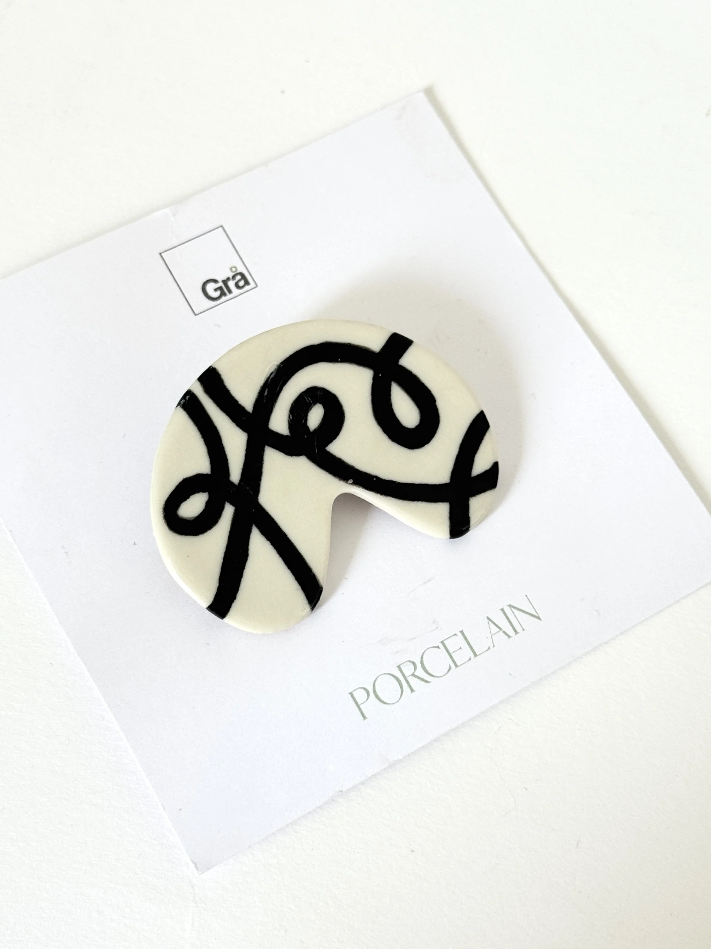 Wiggle Porcelain Brooch