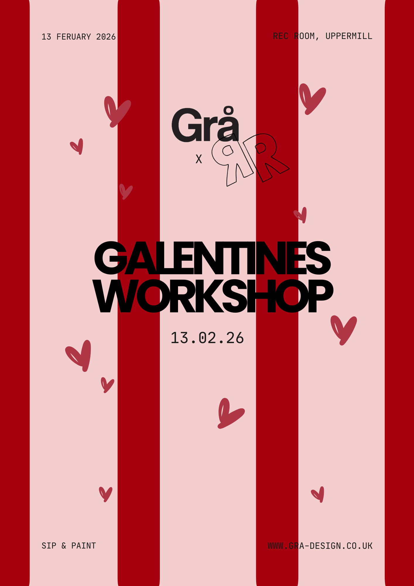 Valentines Sip & Paint Workshop  | Rec Room, Uppermill | Friday 13th February