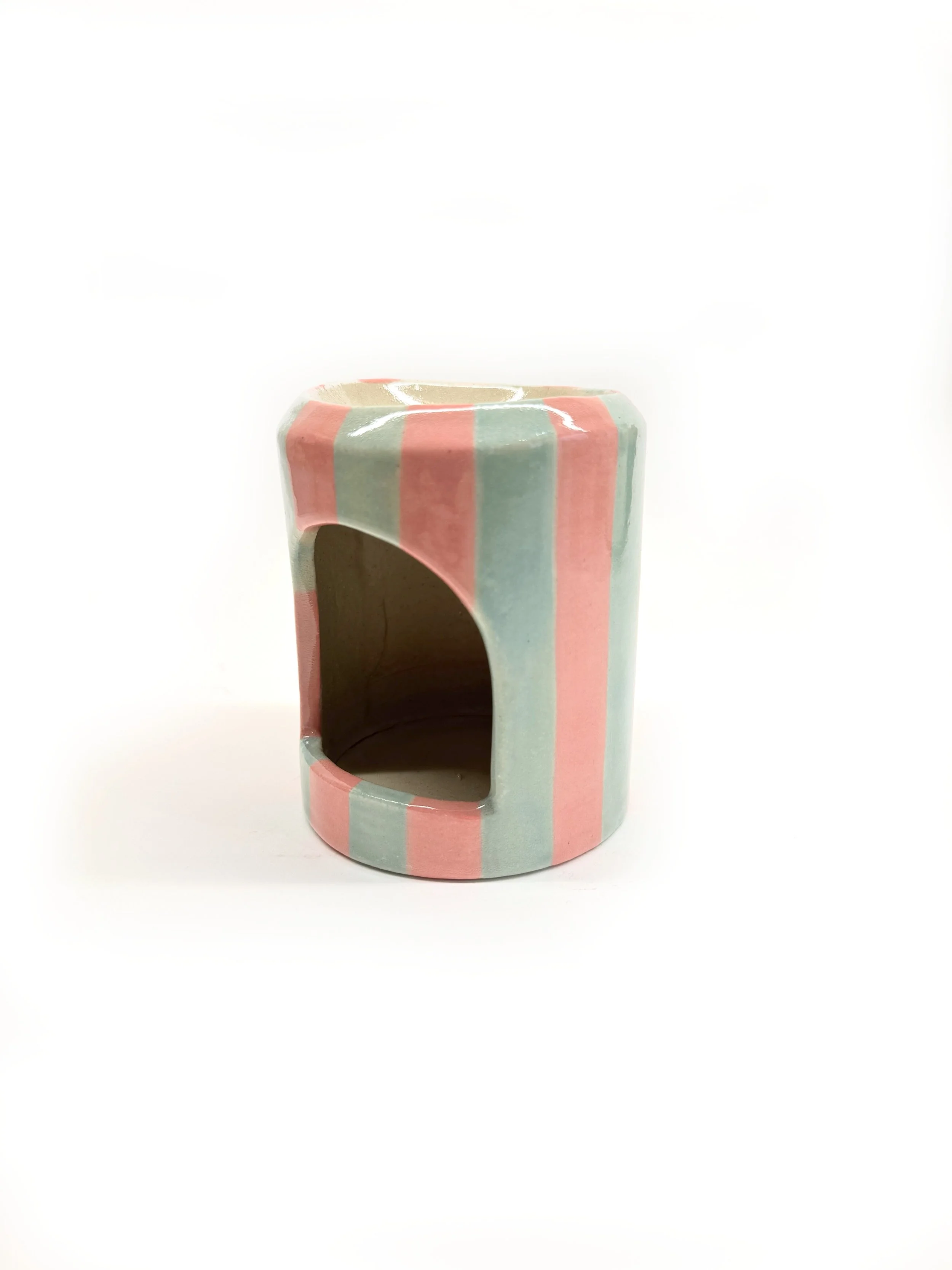 Pink & Mint Stripe Burner