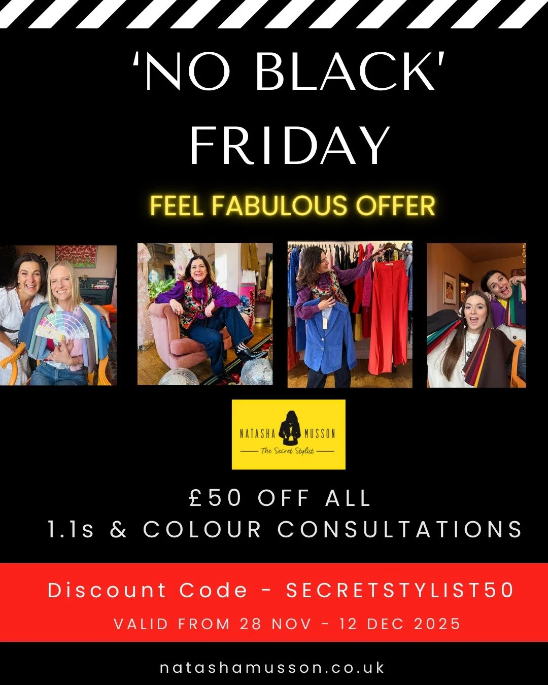 It&rsquo;s Black Friday, so I&rsquo;m doing things a little differently today with my &lsquo;No Black&rsquo; Friday, Feel Fabulous Offer. A little colour, a little confidence and a lovely style boost as we head into the Festive Season.

I&rsquo;m giv
