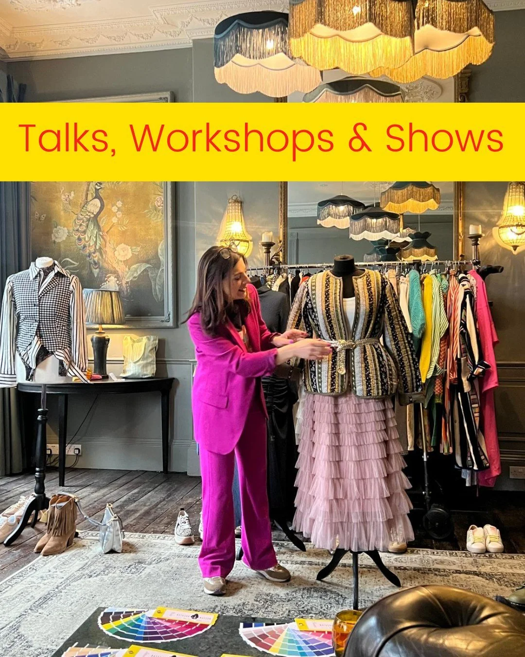 ✨ I bring style to life on stage ✨

Through my talks, workshops, and live style shows, I create fun, interactive experiences that are all about confidence, colour, and discovering what truly works for you.

Whether I&rsquo;m in a corporate setting, a