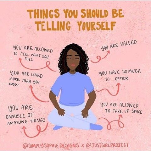 For whoever needs to hear this today:⁠
⁠
Here are some things you should be telling yourself via @simplesophiedesigns x @justgirlproject⁠
⁠
💜You are allowed to feel what you feel⁠
💜You are valued⁠
💜You are loved more than you know⁠
💜You have so m