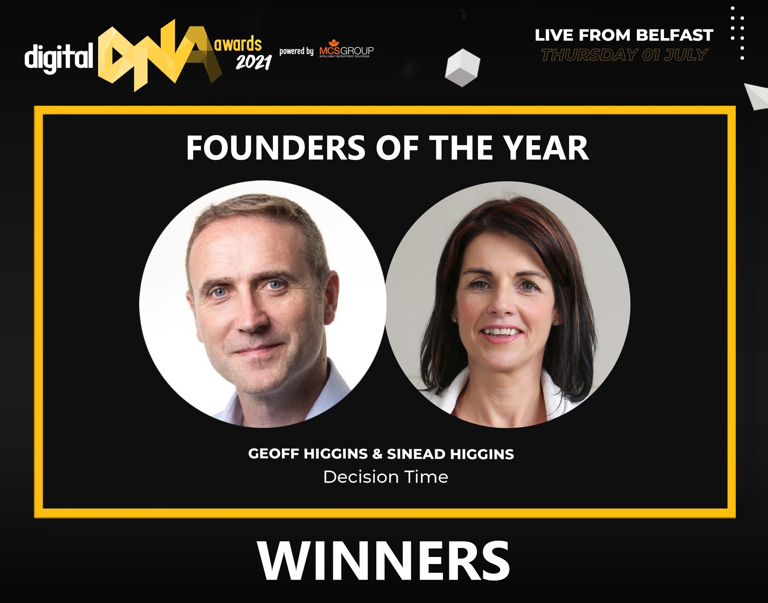 We won Founders of the Year in the Digital DNA awards