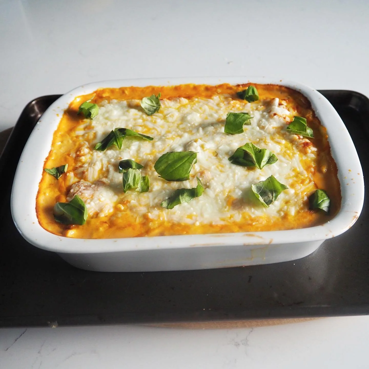 I salute a topping that is too often overlooked. Let&rsquo;s bring back a leek flavoured white sauce with a difference. This is essentially a white or b&eacute;chamel sauce with a twist.  The dish here has a base of rich flavoured tomatoes and borlot