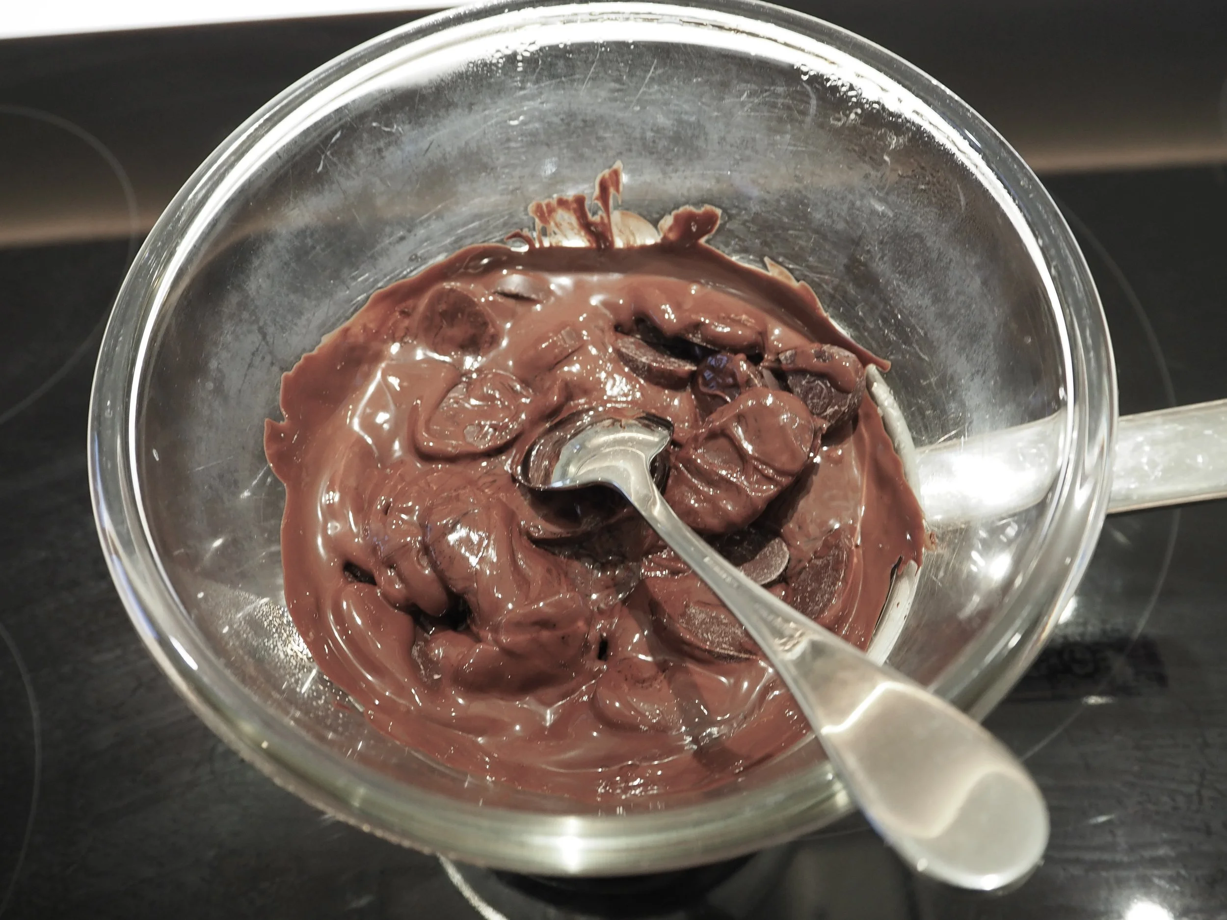 13, melting the ganache.JPG