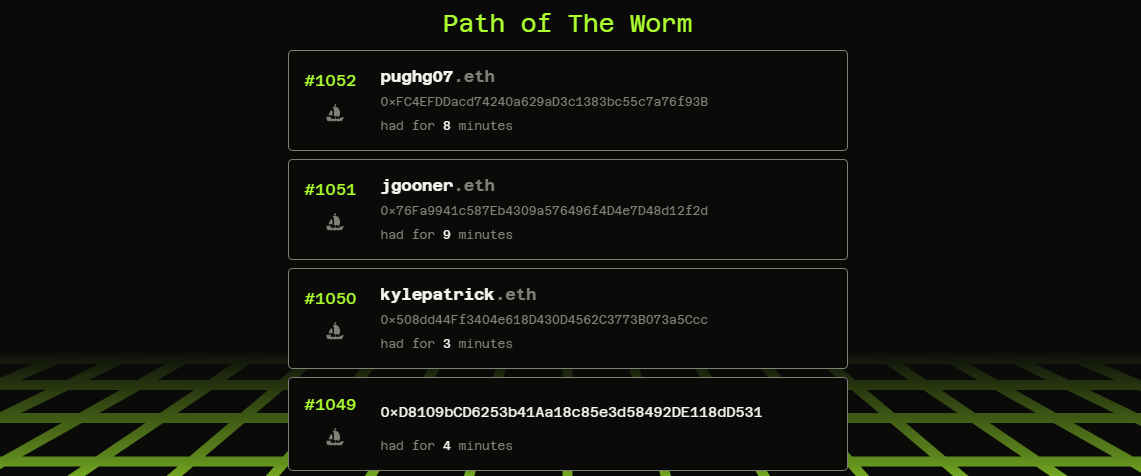 The Worm - An Interactive NFT on the Ethereum Blockchain