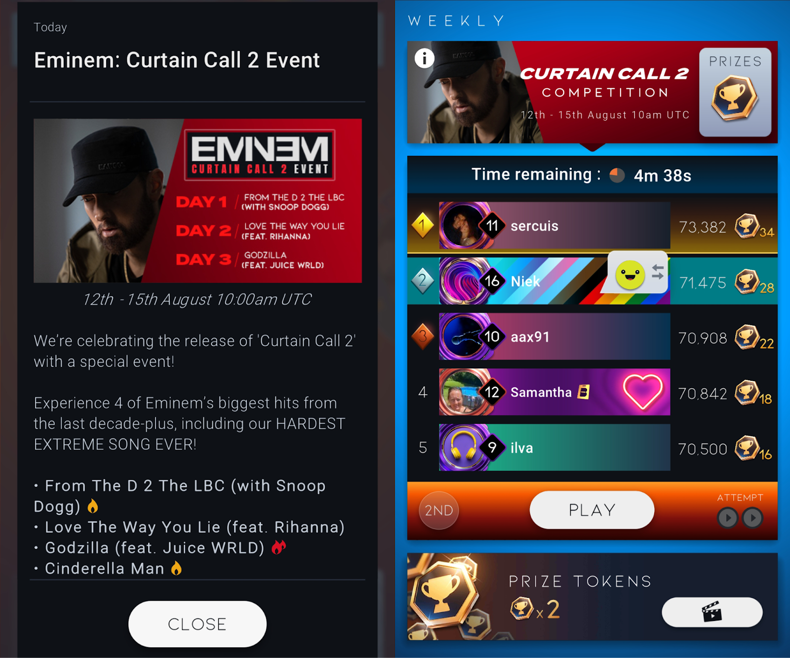 game daily and weekly update