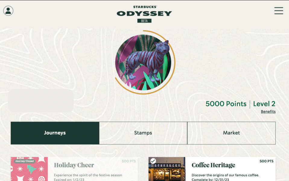Starbucks Odyssey UI/UX
