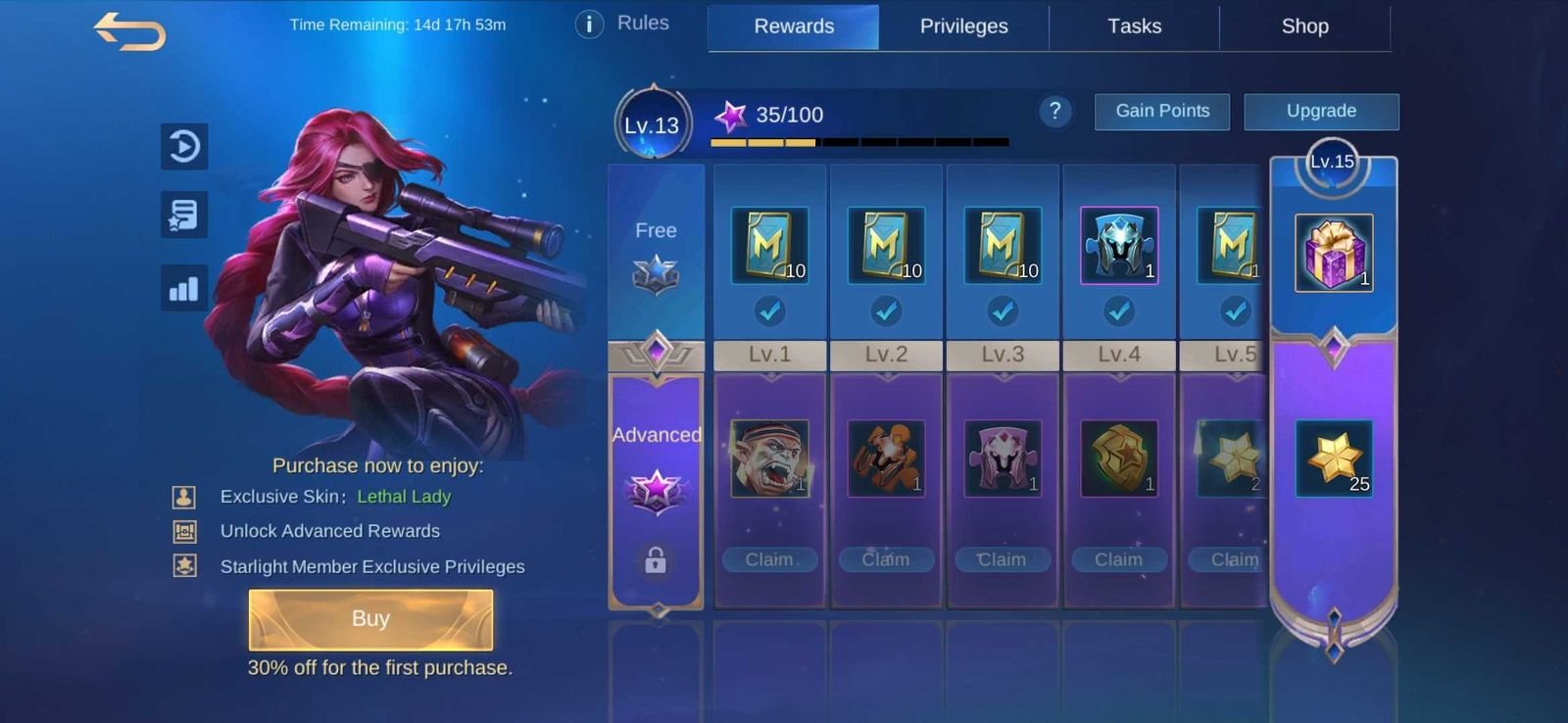 Battle Pass Reward items