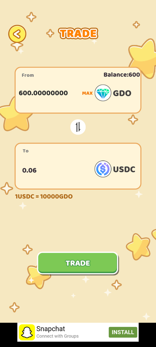 Trade GDO for USDC