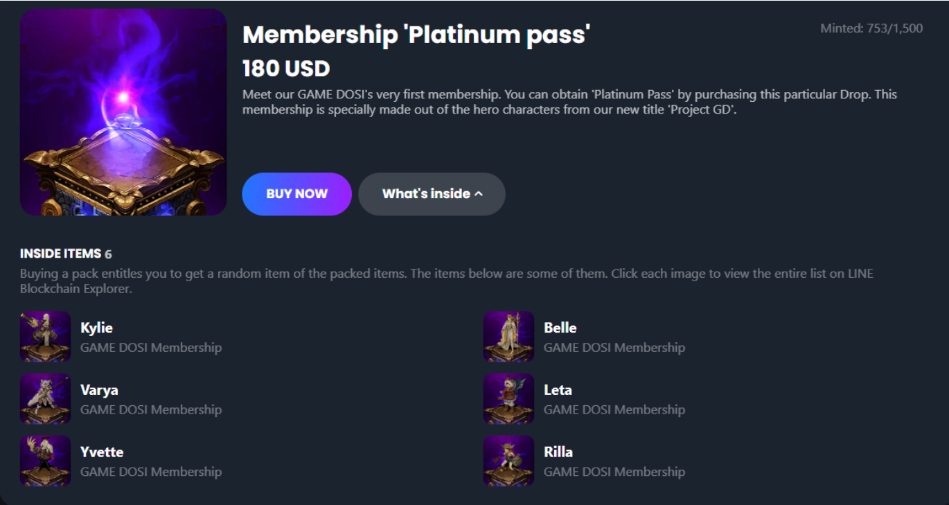 Game Dosi| Membership Platinum Pass
