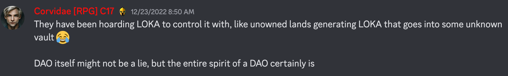 Some criticism in Discord for giving LOKA rewards to unowned Land