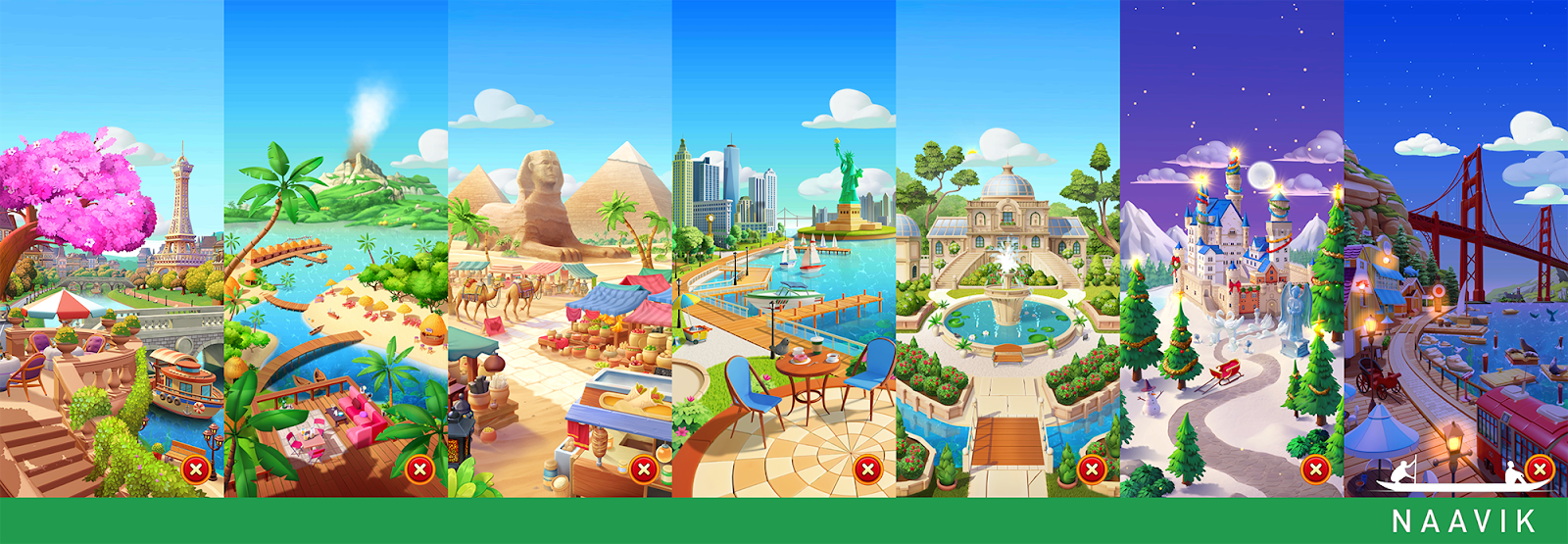 Theming Choice| Paris, Bora Bora, Egypt, New York, Versailles, Bavaria, and San Francisco