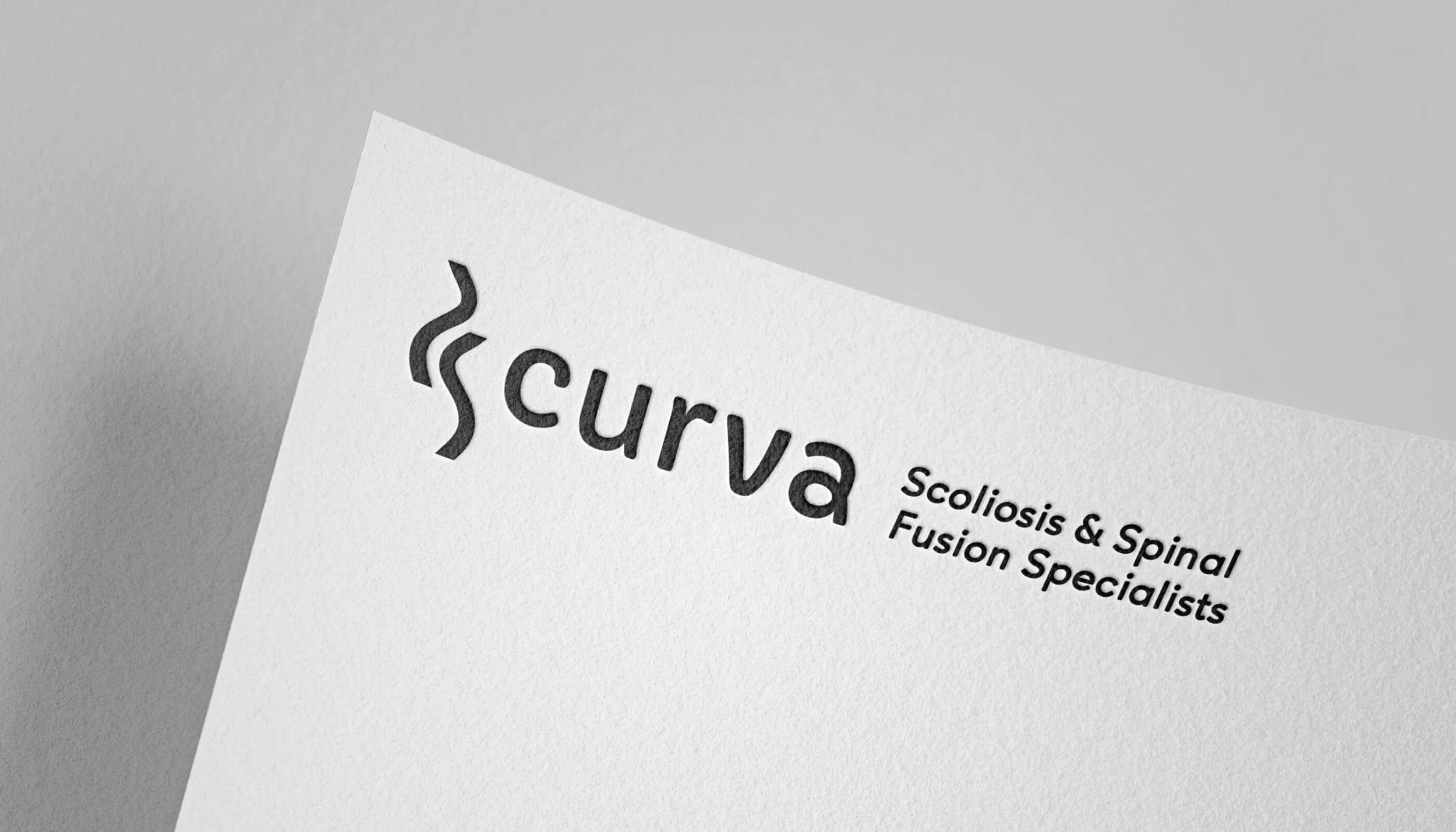 Feminine and professional logo design for Curva, scoliosis and spinal fusion specialists.