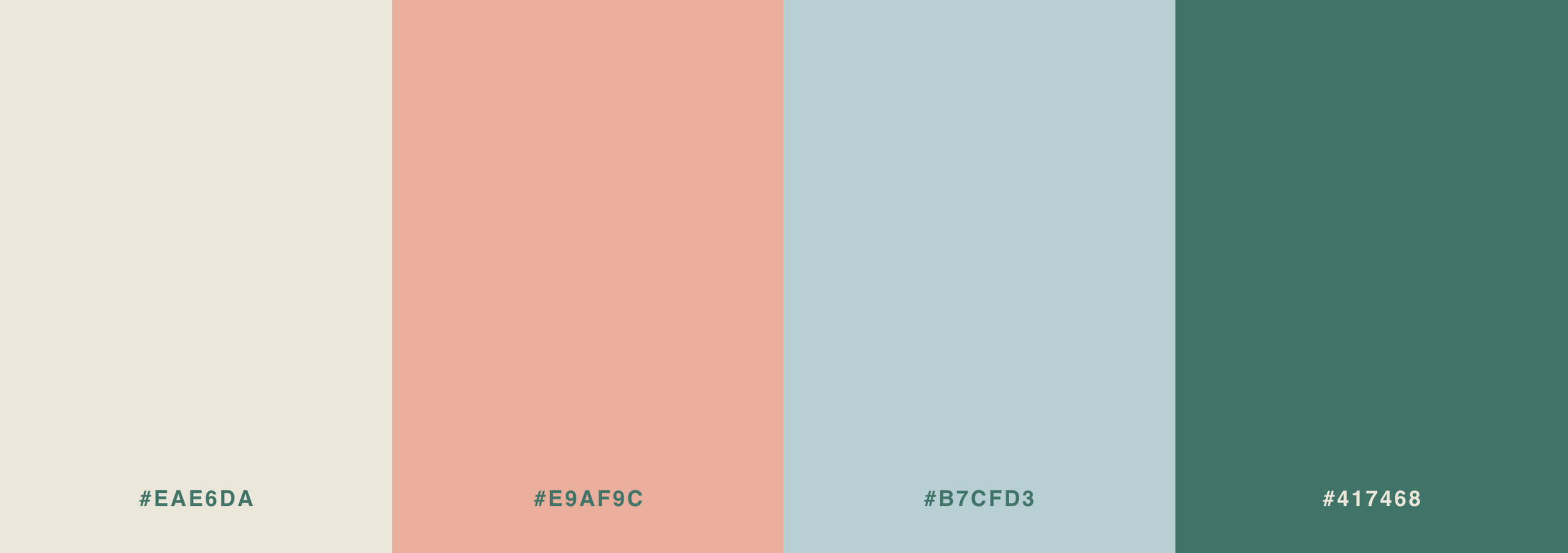 Colour palette for Good Habits brand, including soothing blues, greens, and energetic accents.