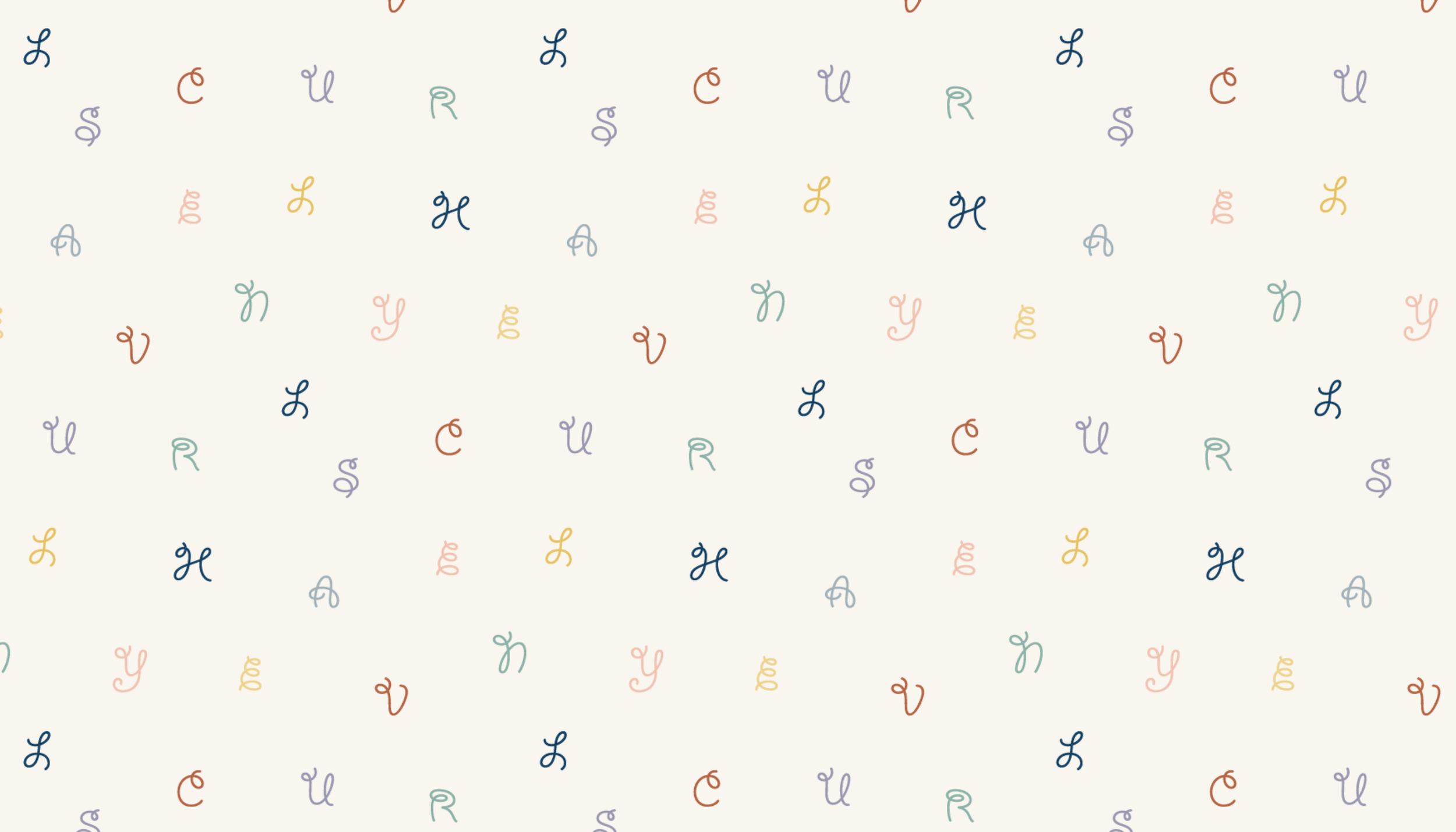Custom curly letter brand pattern for kids hair care brand