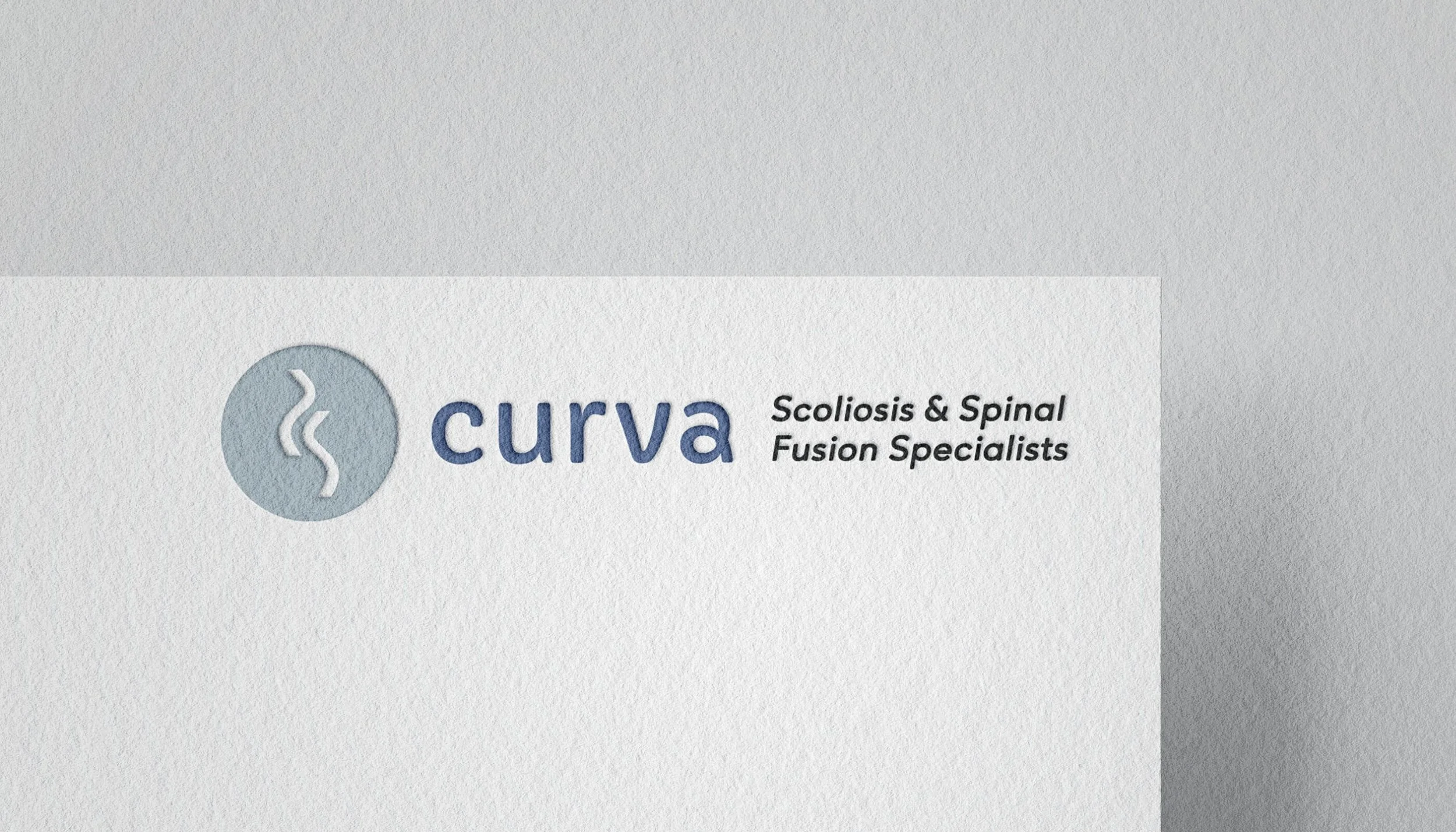 Modern logo design for Curva, blending medical professionalism with a warm, welcoming feel.
