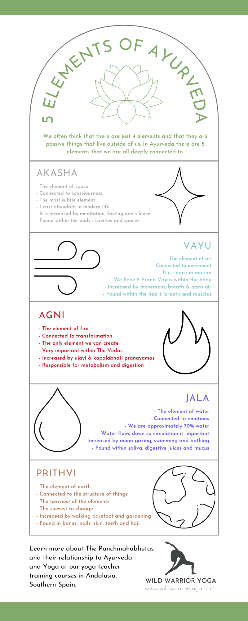 Os 5 elementos do Yoga e Ayurveda - Yogateria