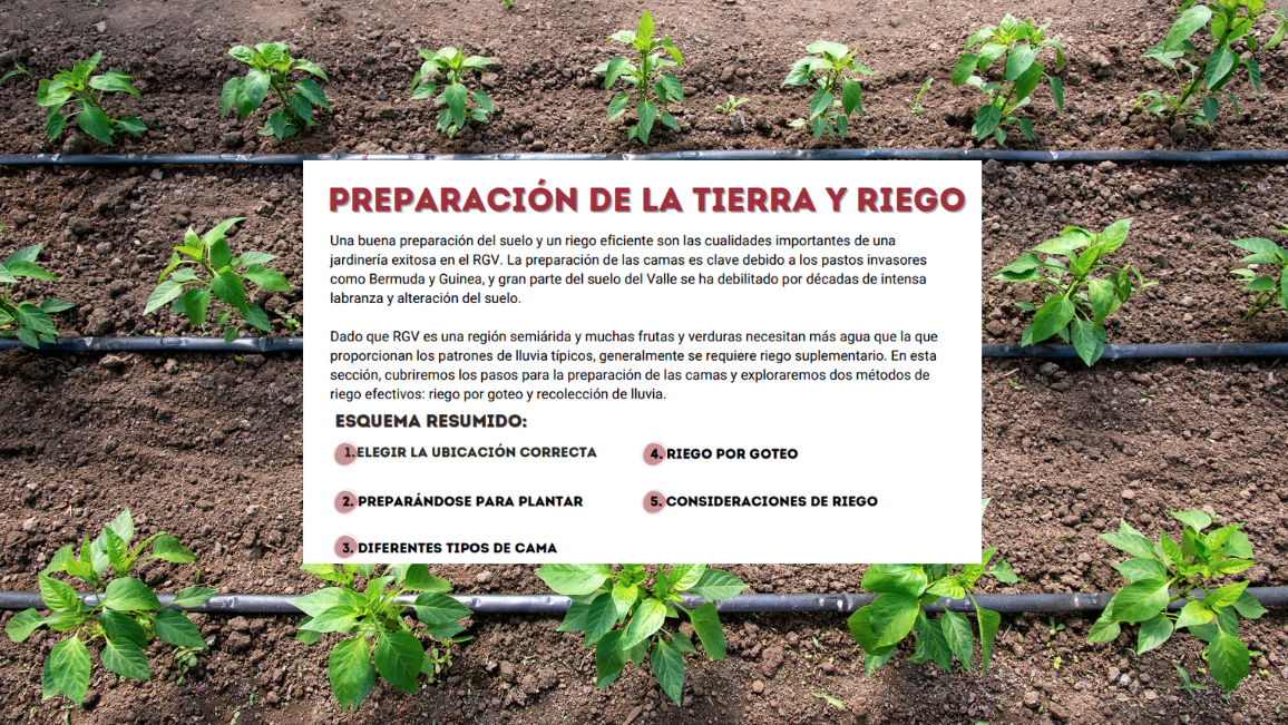 Preparacion de la tierra riego