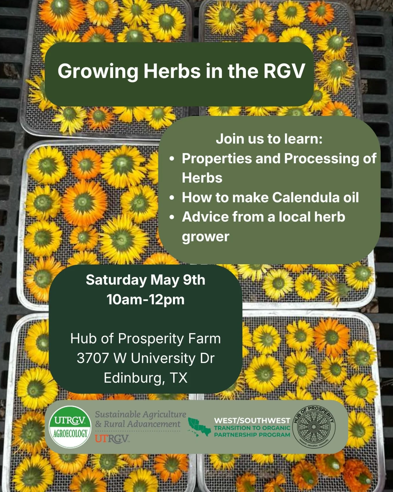 Join us this Saturday May 9th, from 10am-12pm to learn about the medicinal properties of herbs and how to process and use them. 🌿

Don&rsquo;t forget to stop by our Farmer&rsquo;s Market during the workshop to grab some flowers for Mother&rsquo;s Da