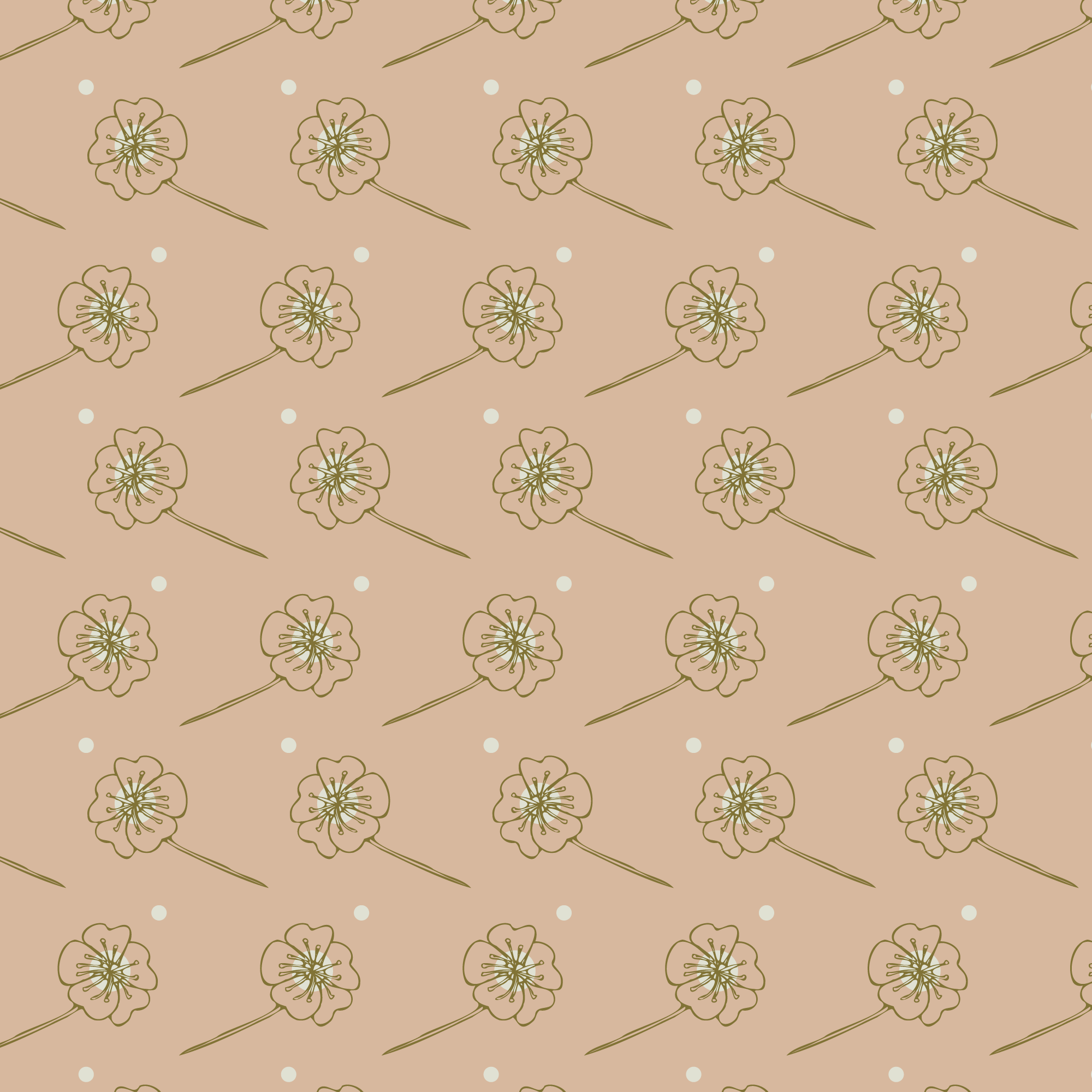 Hellebore & Quince Repeat Pattern 2