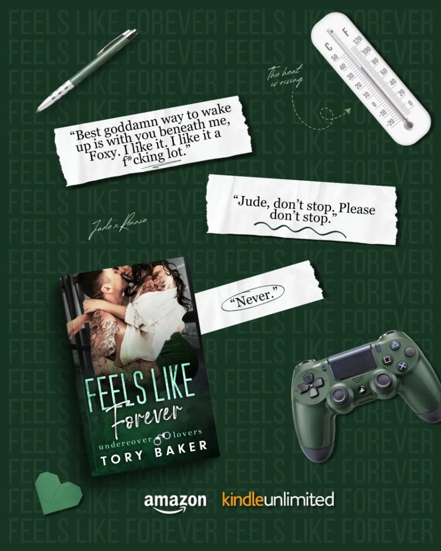 📖: Feels Like Forever by Tory Baker OUT NOW 💚

💚OUT NOW IN KU, EBOOK &amp; PAPERBACK!💚

She was just a voice in his headset&mdash;until she became the only thing he can&rsquo;t quit. 🎮💚

Tropes you&rsquo;ll find inside ⤵️
💚 Gamers MMC &times; 