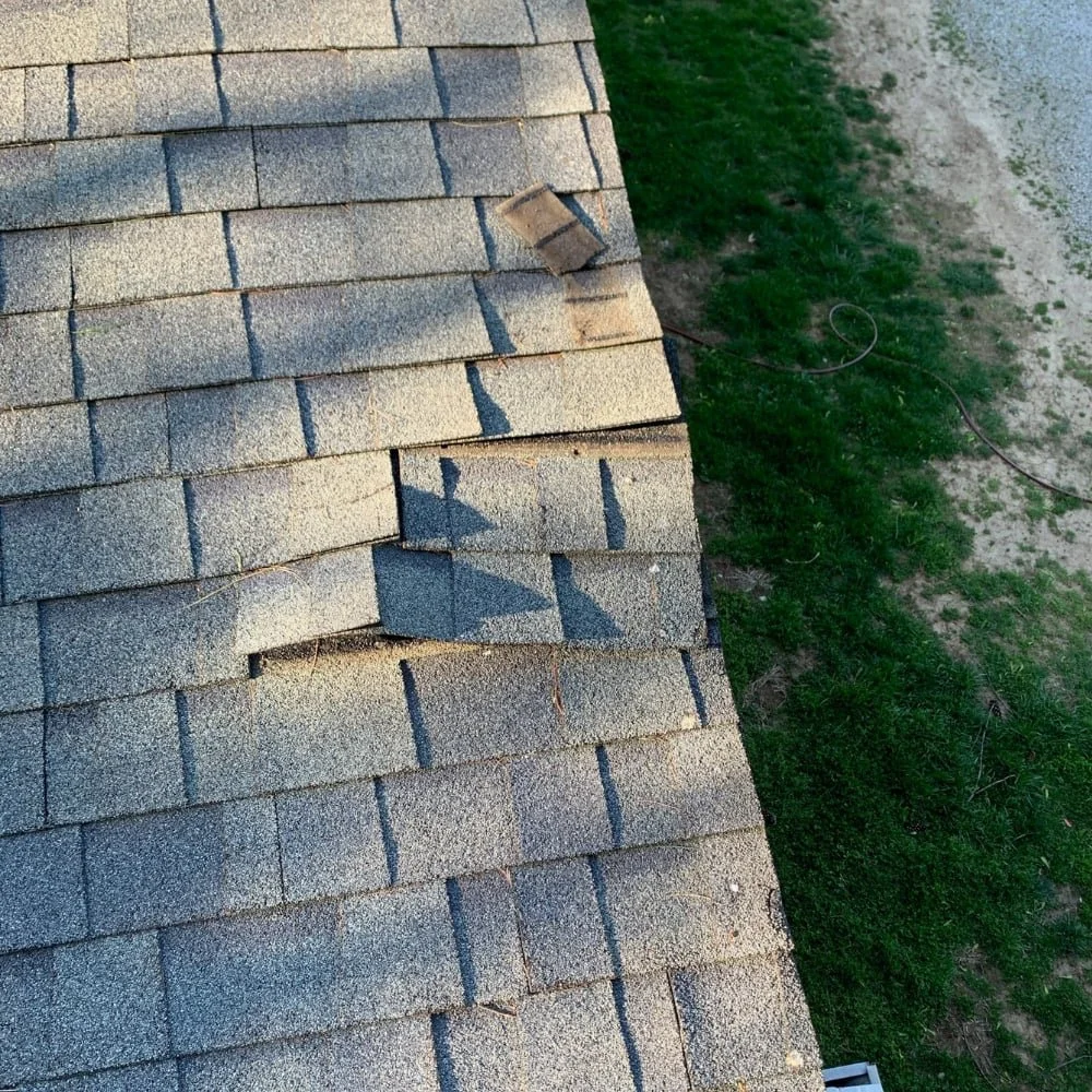 Exposed nails, hanging shingles, as well as holes or dents are all signs that your shingles won’t stand a chance in a storm.