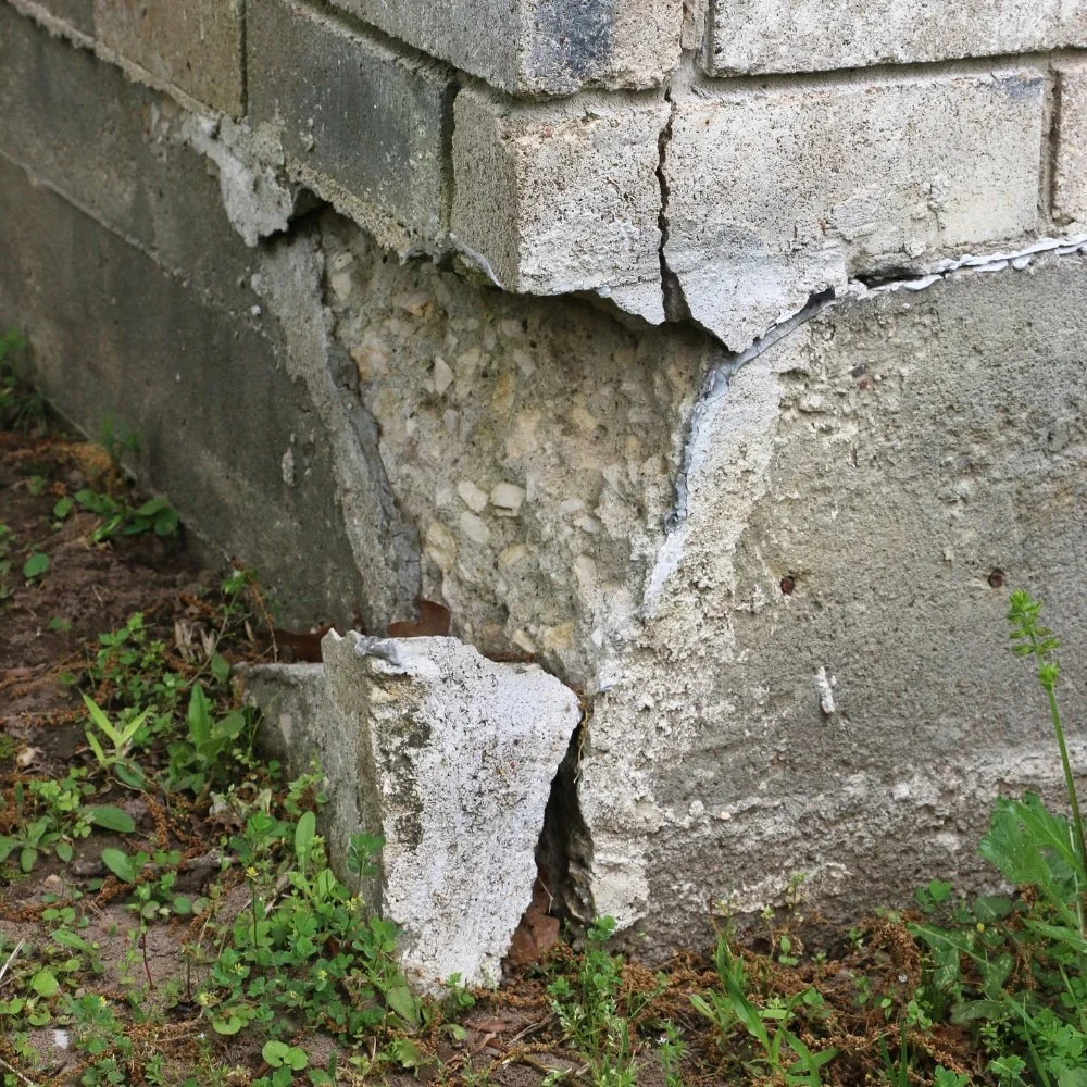 Cracking in the foundation of homes is a result of faulty gutters. Call New Look Roof to learn more in how to prevent foundation ruin.