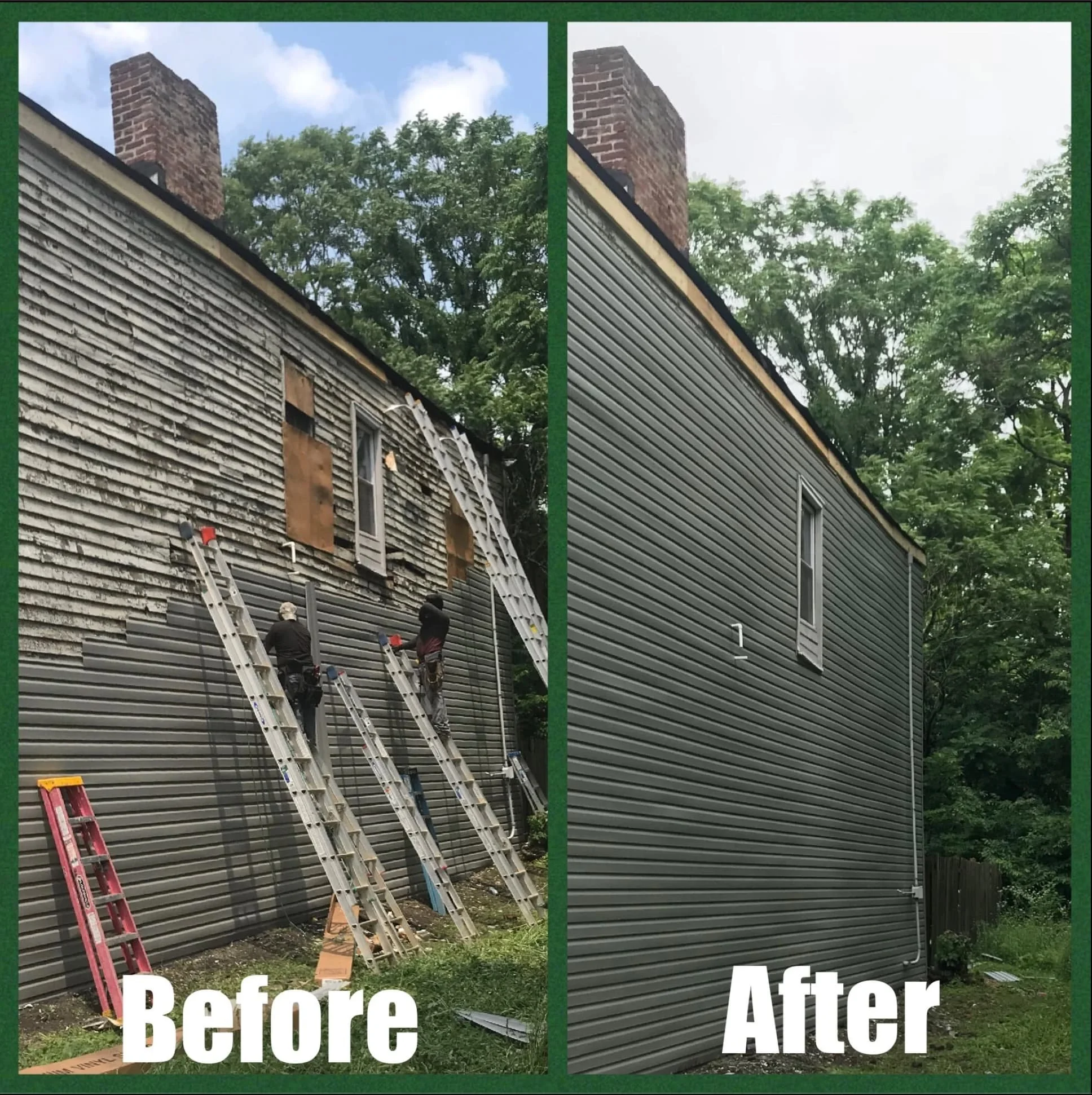 before and after siding installation