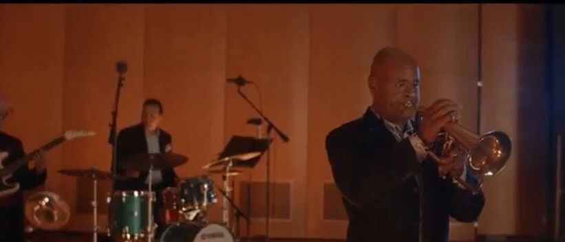 Rich playing trumpet and singing “Georgia” with a small combo