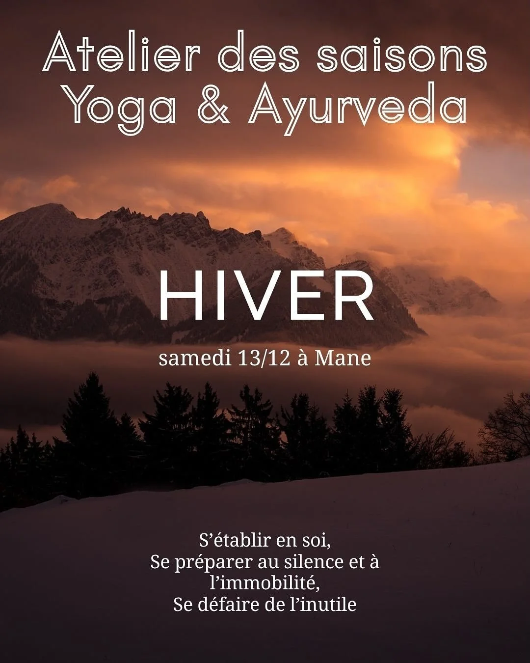 Hiver! Notre prochain rendez-vous Yoga et Ayurveda aura lieu le samedi 13 d&eacute;cembre. 

Je suis ravie de partager ces pratiques et transmissions avec @gauriyoga13 

Une journ&eacute;e en petit groupe pour accueillir les &eacute;nergies de la sai