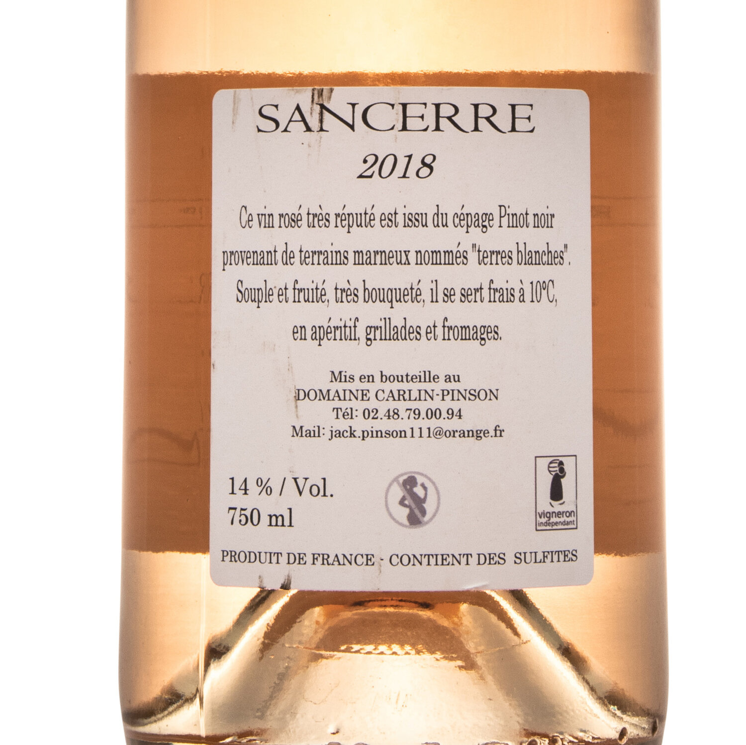 Schaduw Generaliseren Noodlottig Sancerre, "Sancerre Rosé Tradition" 2021, domaine Carlin-Pinson |  Authentique Wines