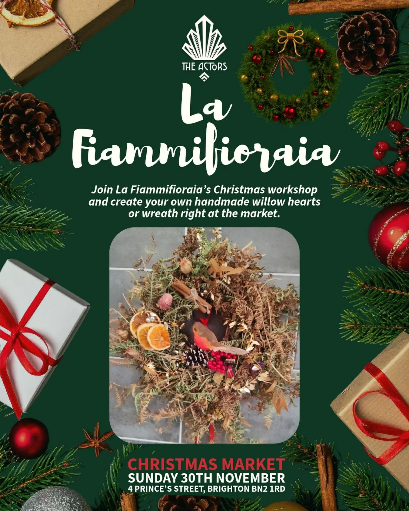 Join La Fiammifioraia this Sunday for a festive craft workshop 🎄✨
Make your own willow heart or wreath right at the market. A lovely way to get into the Christmas spirit 🌟
.
.
#LaFiammifioraia #ChristmasWorkshop #WillowStarMaking #WreathMaking #Fes