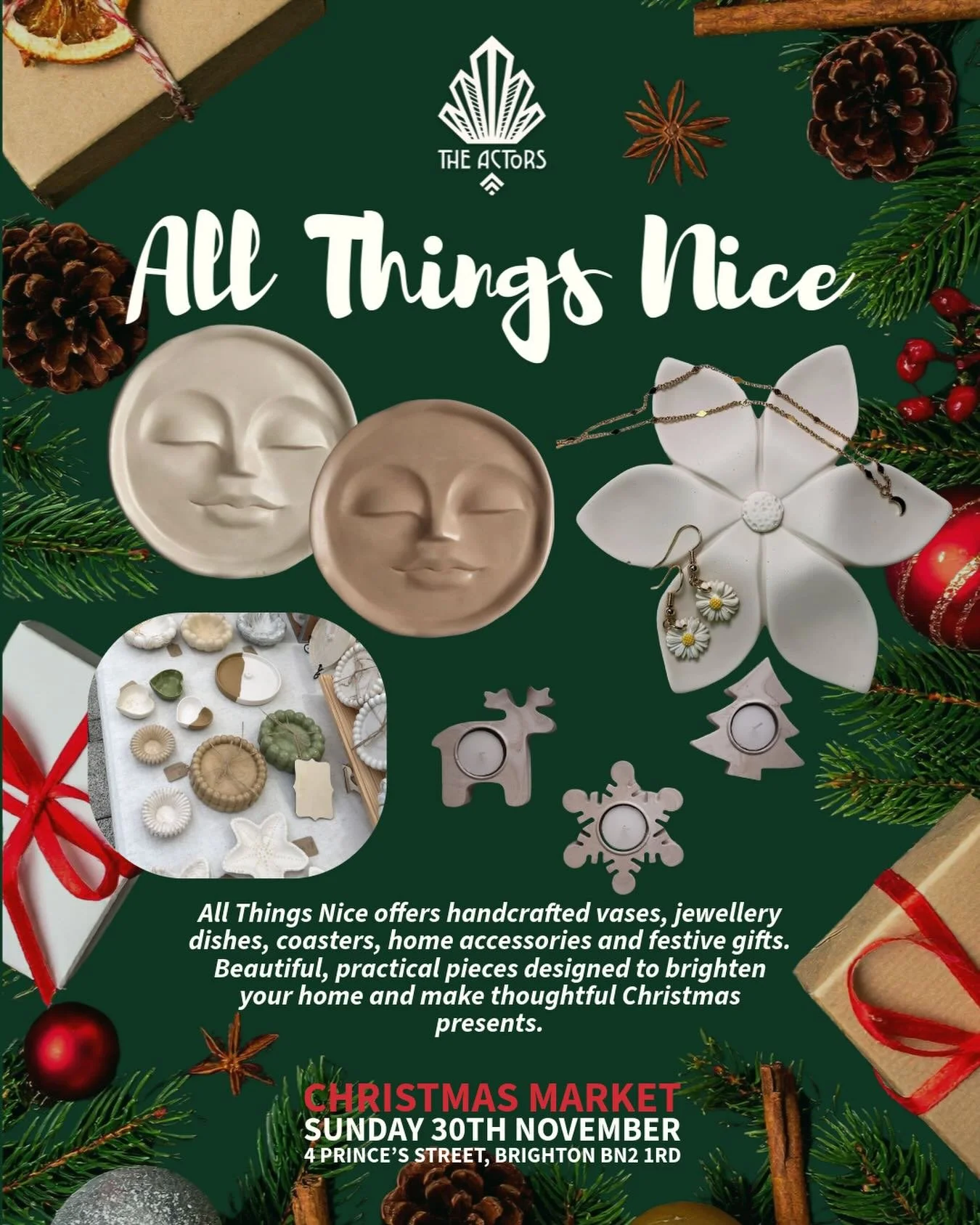 All Things Nice is joining us this Sunday with a gorgeous selection of vases, jewellery dishes, coasters and home accessories ✨🏡
Perfect for gifting, decorating or adding something stylish to your space this Christmas 🎁🌙
Come browse her beautiful 