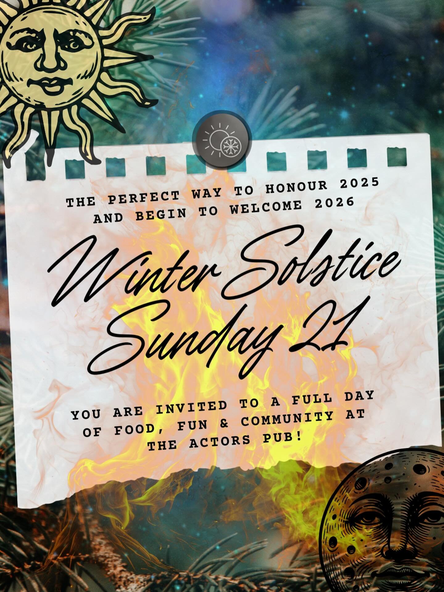 🌞✨ **Celebrate the Winter Solstice with Us!** ✨🌞

Join us on Sunday, December 21st, for a magical day as we honor the past year and welcome the return of the sun and a new year of life. Spend the shortest day of the year at our cozy pub in Brighton
